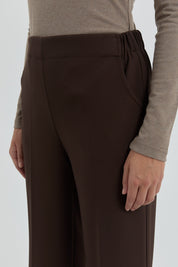 Beli Lastikli Boru Paça Pantolon - Kahve
