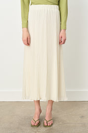 Elastic Waist Crash Skirt - Ecru