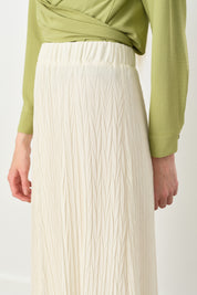 Elastic Waist Crash Skirt - Ecru