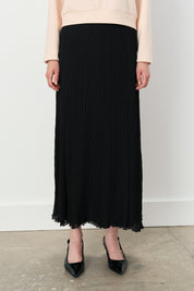 Elastic Waist Crash Skirt - Black