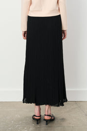 Elastic Waist Crash Skirt - Black