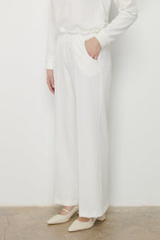 Beli Lastikli Culotte Pantolon - Ekru