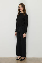 Beli Lastikli Culotte Pantolon - Siyah
