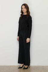 Beli Lastikli Culotte Pantolon - Siyah