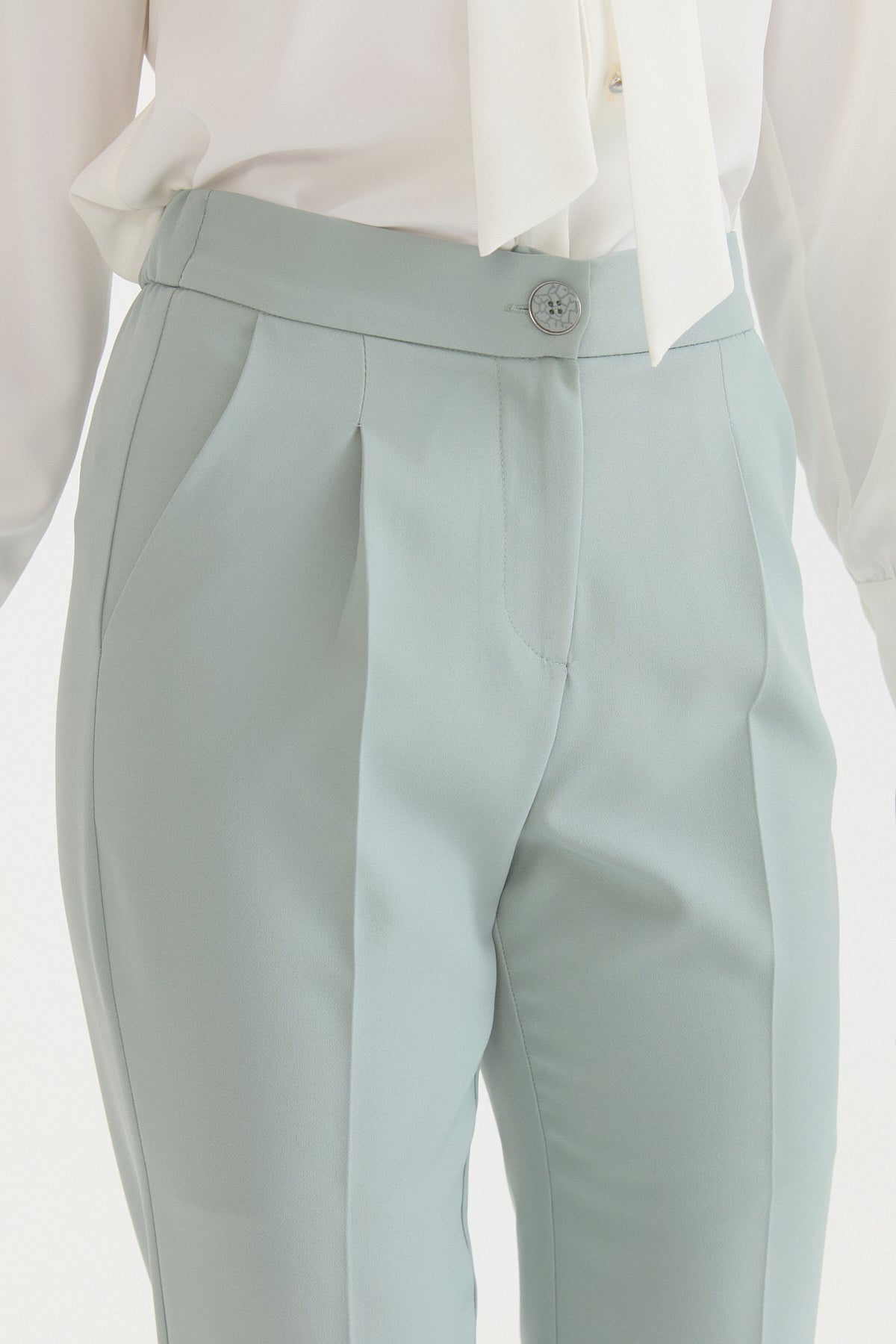 Beli Lastikli Havuç Pantolon - Aqua