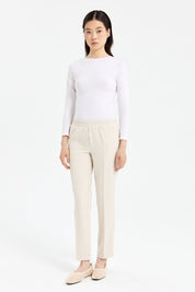 Elastic Waist Carrot Pants - Stone
