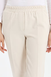 Elastic Waist Carrot Pants - Stone