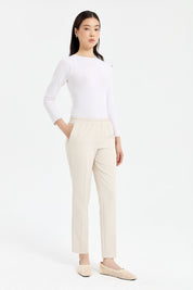 Elastic Waist Carrot Pants - Stone