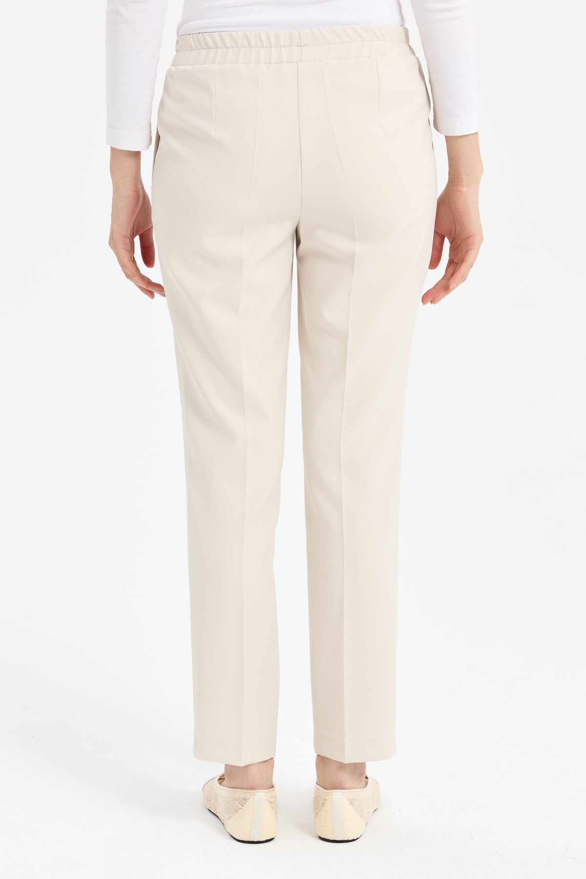 Elastic Waist Carrot Pants - Stone