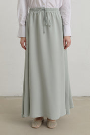 Elasticated Waist Lyocell Basic Skirt - Sage