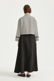 Elasticated Waist Lyocell Basic Skirt - Black