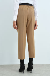 Beli Lastikli Pili Detaylı Havuç Pantolon - Camel