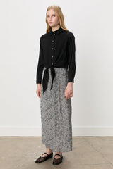 Elastic Waist Pleated Skirt - Black