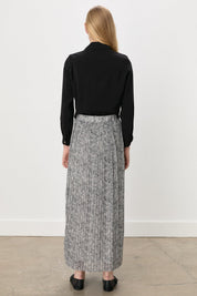 Elastic Waist Pleated Skirt - Black