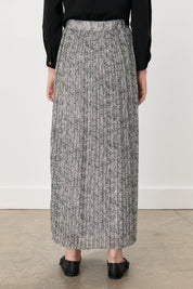 Elastic Waist Pleated Skirt - Black