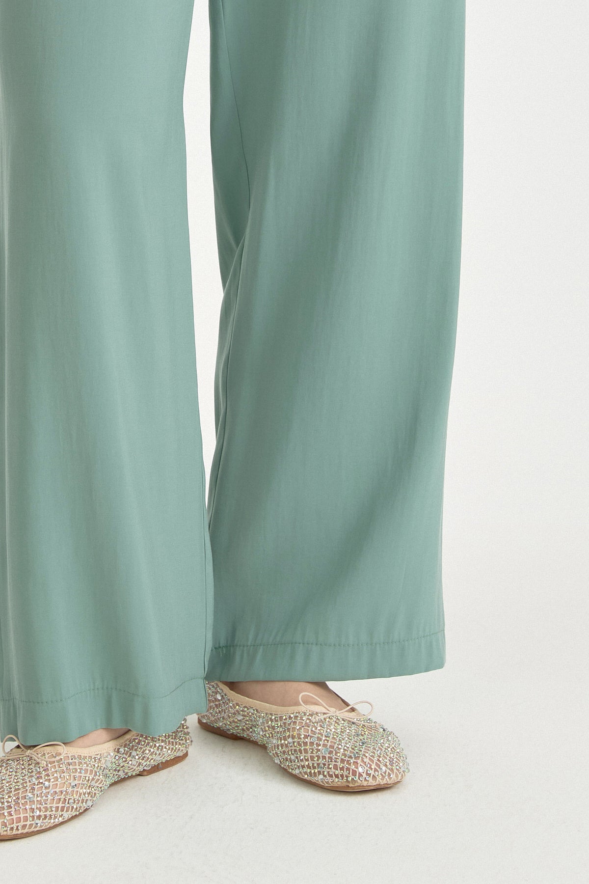 Beli Lastikli Rahat Kalıp Modal Pantolon - Mint
