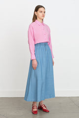 Tencel Skirt with Elastic Waistband - Ice