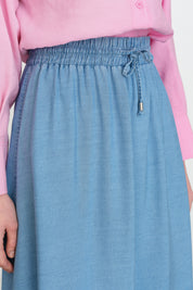 Tencel Skirt with Elastic Waistband - Ice