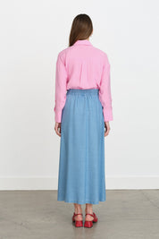 Tencel Skirt with Elastic Waistband - Ice