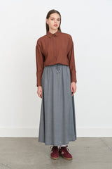 Tencel Skirt with Elastic Waistband - Grey
