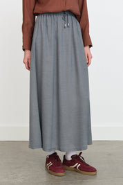 Tencel Skirt with Elastic Waistband - Grey