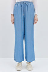 Tencel Pants with Elastic Waistband - Ice