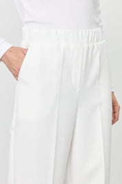 Beli Lastikli Yüksek Bel Pantolon - Ekru