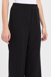 Beli Lastikli Yüksek Bel Pantolon - Siyah