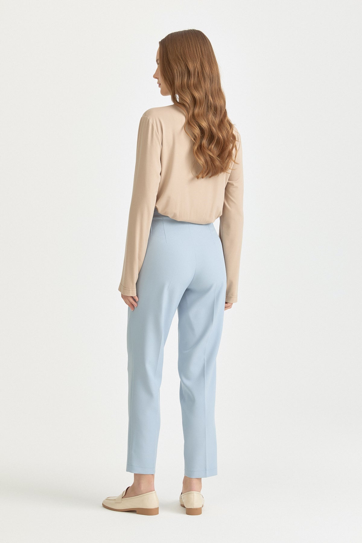 Belted Carrot Pants - Light Blue