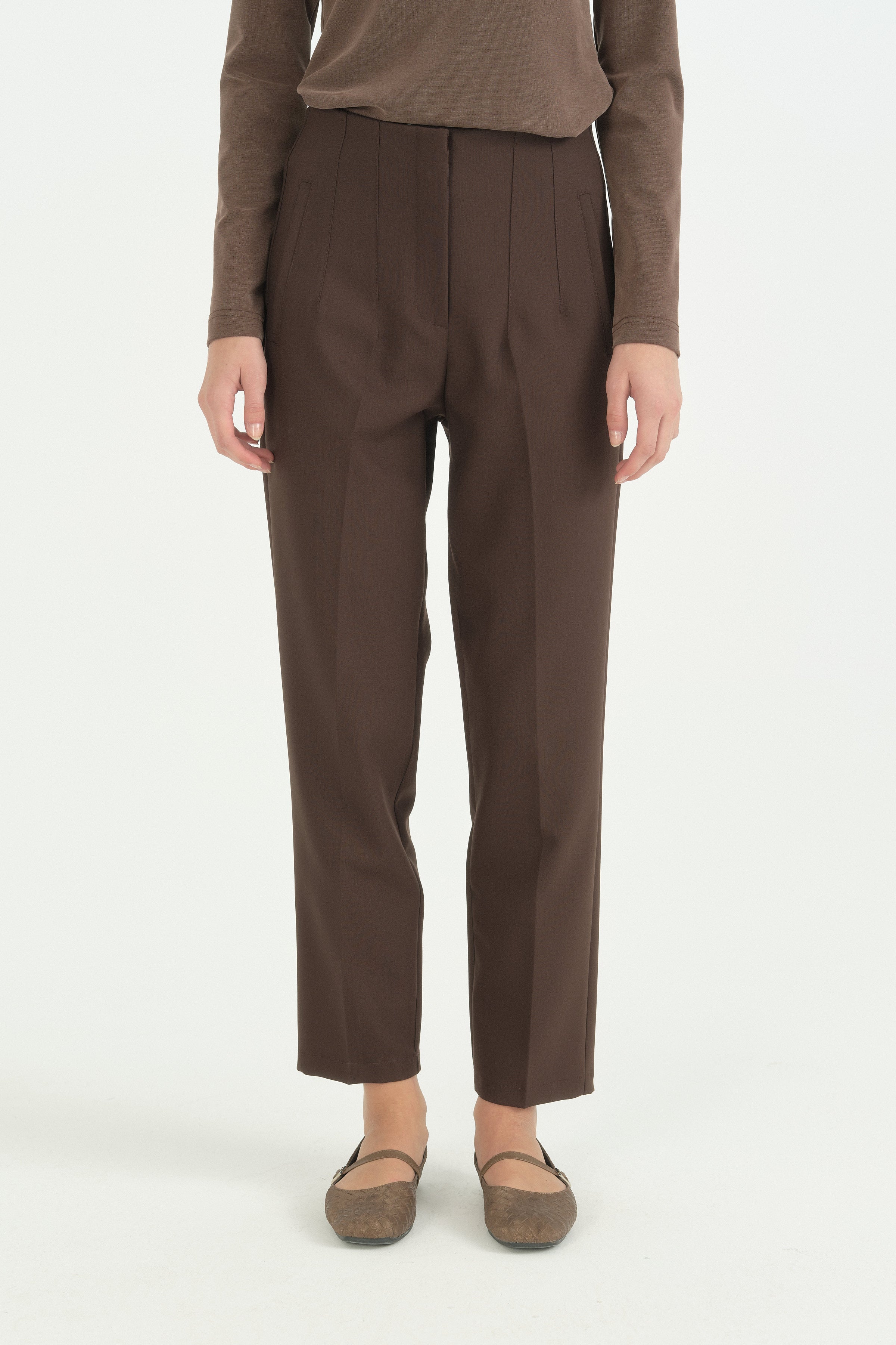 Beli Pensli Pantolon - Kahve