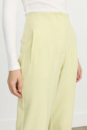 Carrot Pants with Dart Waist and Ironed Grip - Pistachio Green