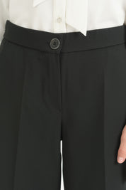 Bilek Boy Bol Paça Pantolon - Siyah
