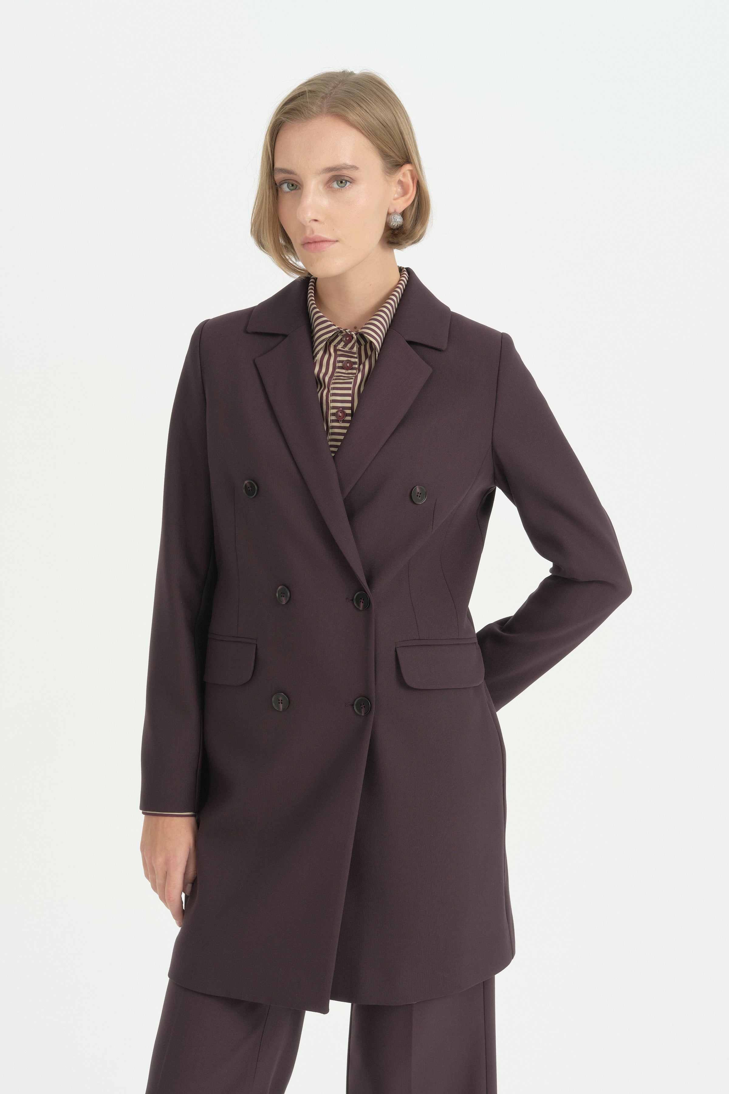 Blazer Ceket - Mürdüm