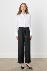 Wide Leg Crash Pants - Black