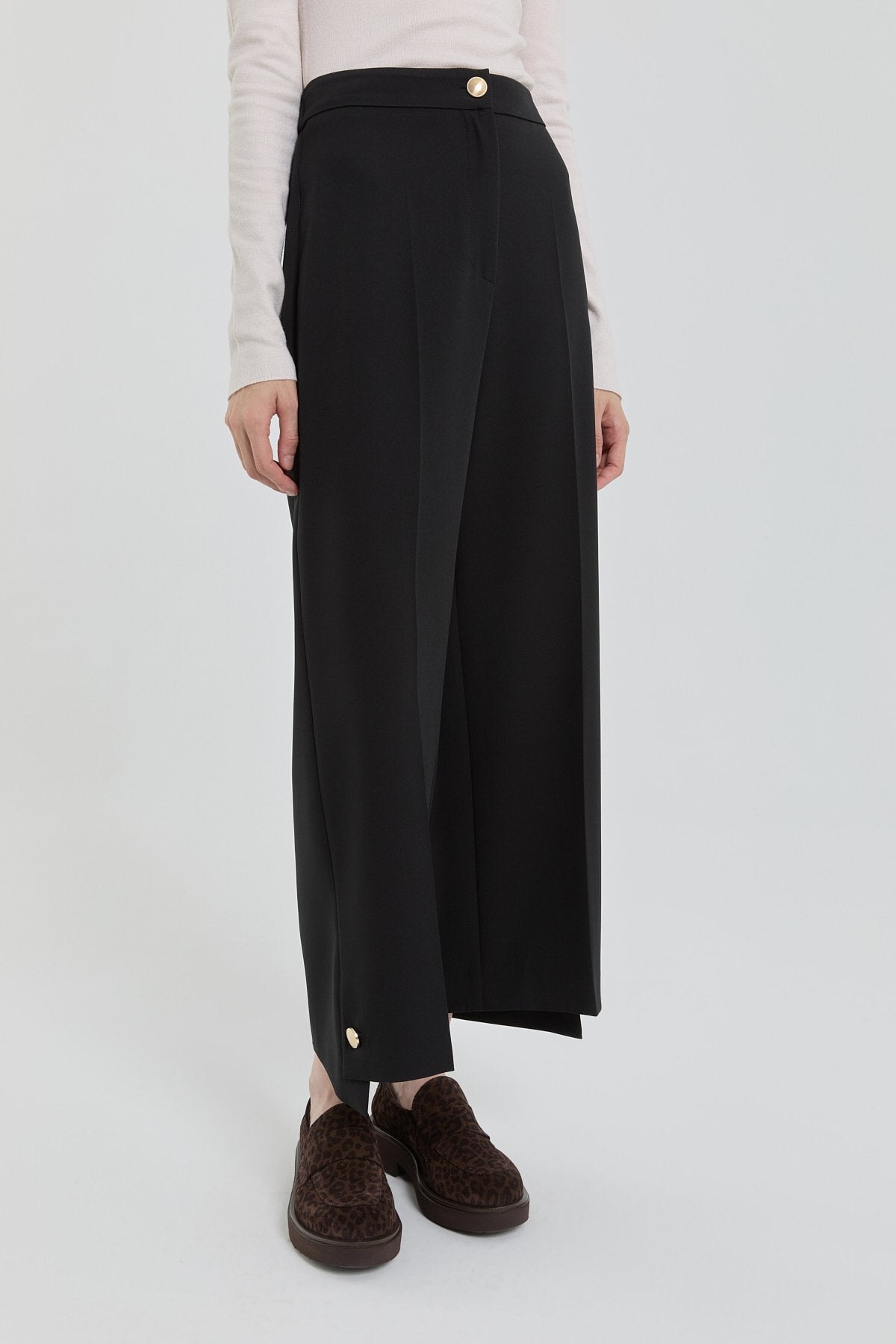 Boru Paça Double Pantolon - Siyah