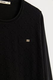 Plus Size Viscose Sweater with Accessory Details - Black