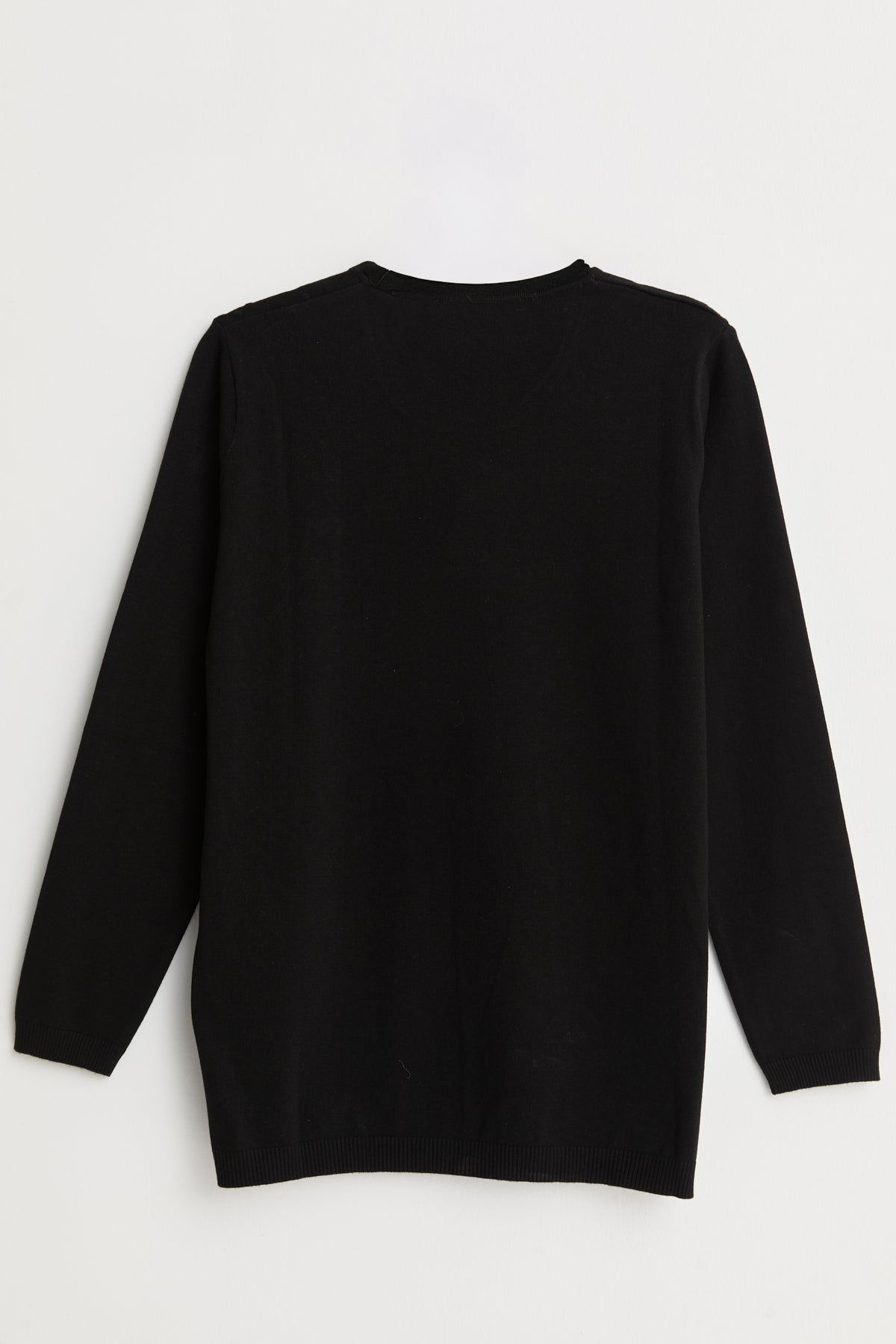 Plus Size Viscose Sweater with Accessory Details - Black