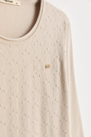 Plus Size Viscose Sweater with Accessory Details - Stone