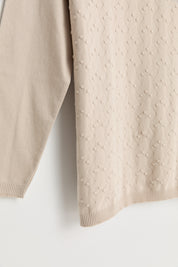 Plus Size Viscose Sweater with Accessory Details - Stone