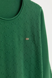Plus Size Viscose Sweater with Accessory Details - Green