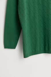 Plus Size Viscose Sweater with Accessory Details - Green