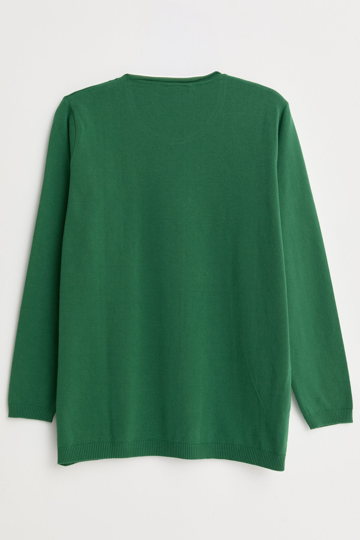 Plus Size Viscose Sweater with Accessory Details - Green