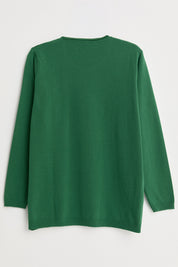 Plus Size Viscose Sweater with Accessory Details - Green
