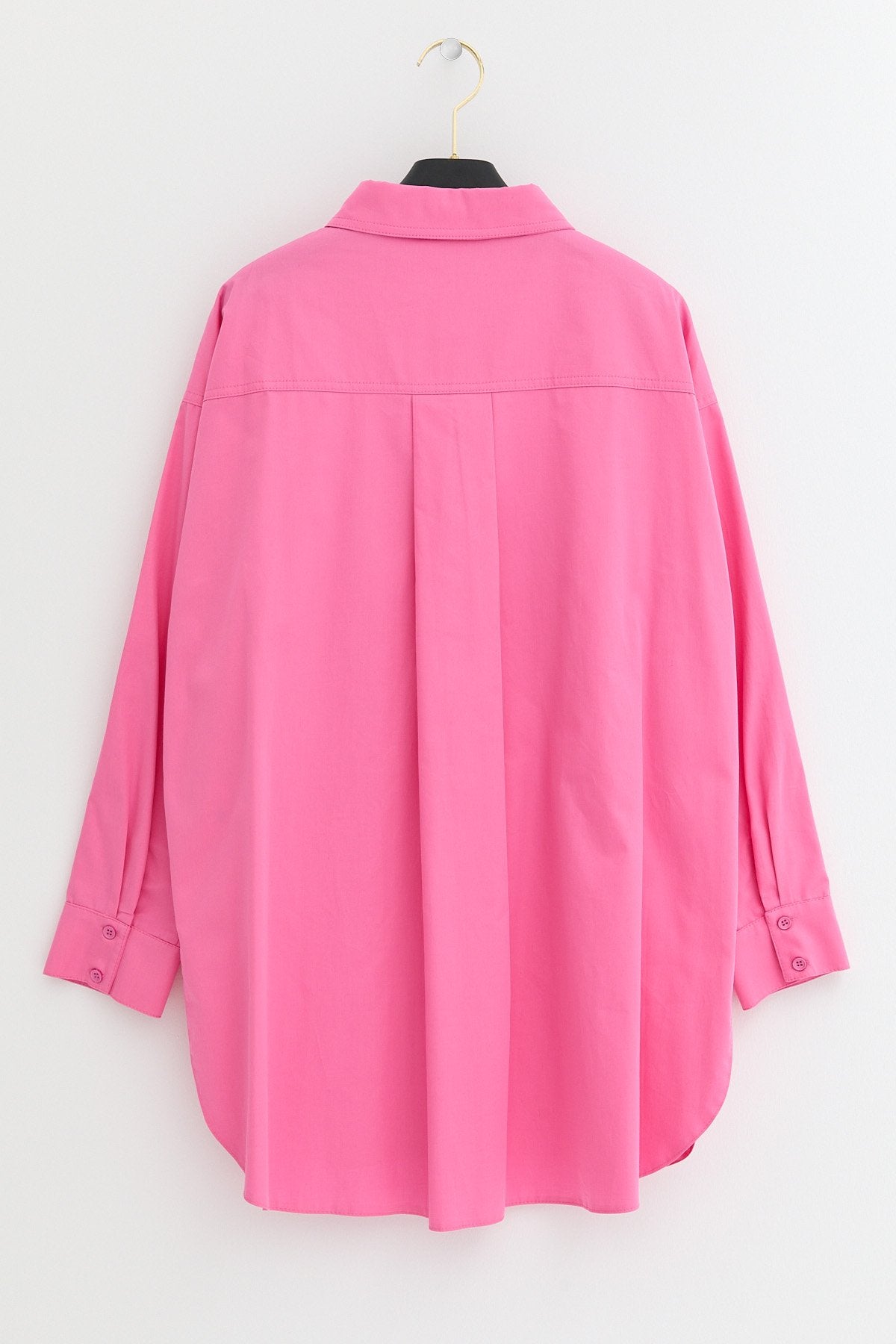 Plus Size Cotton Tunic with Epaulets - Pink