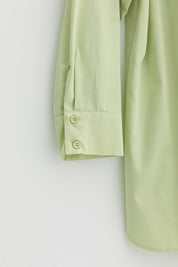 Plus Size Cotton Tunic with Epaulets - Aqua Green