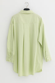 Plus Size Cotton Tunic with Epaulets - Aqua Green