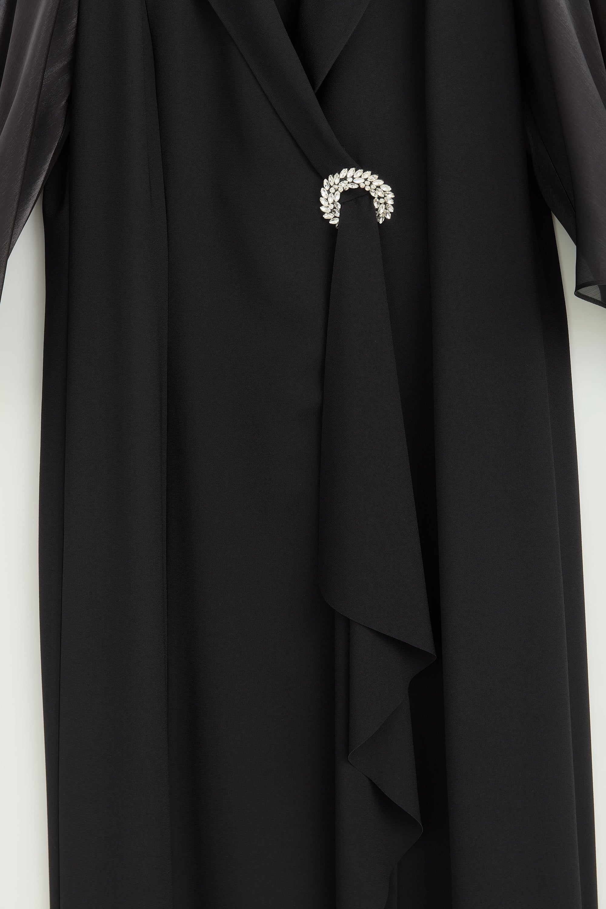 Büyük Beden Balon Kollu Şık Kaftan Takım - Siyah