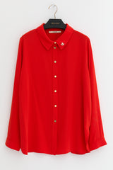 Plus Size Basic Shirt - Coral