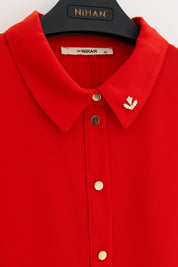 Plus Size Basic Shirt - Coral