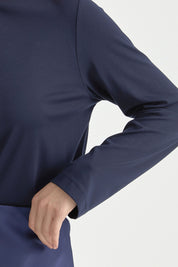 Büyük Beden Basic Örme Rayon Bluz - Lacivert